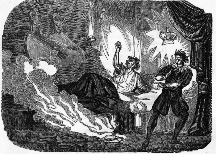 Framed Print : Apparitions: king reproached by ghostly ancestors Framed Print : Apparitions: king reproached by ghostly ancestors
