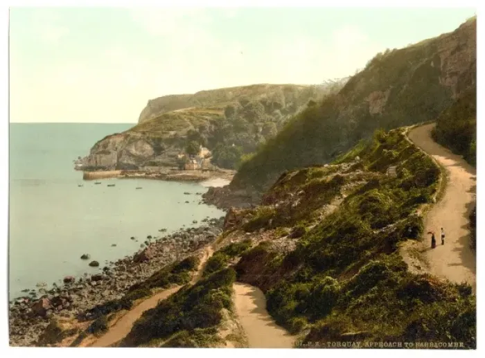 Framed Print : Approach to Babbacombe Beach, Torquay, England Framed Print : Approach to Babbacombe Beach, Torquay, England