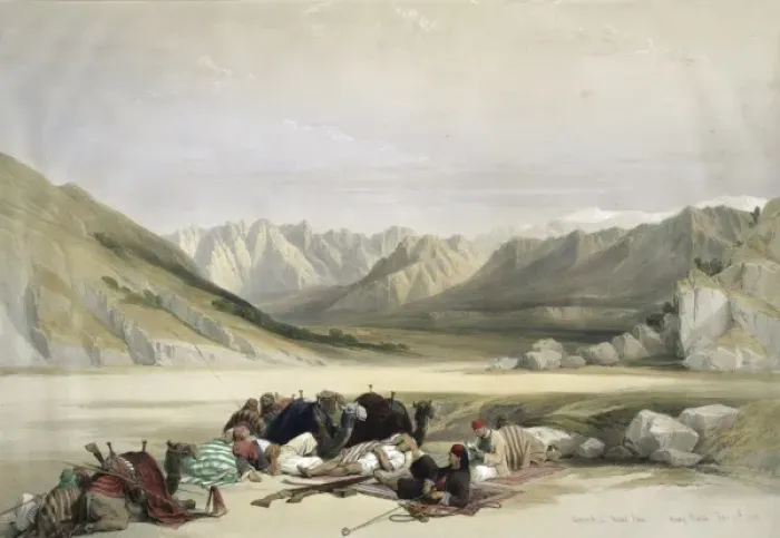 Framed Print : Approach to Mount Sinai Wady Barah Feby 17th 1839 Framed Print : Approach to Mount Sinai Wady Barah Feby 17th 1839