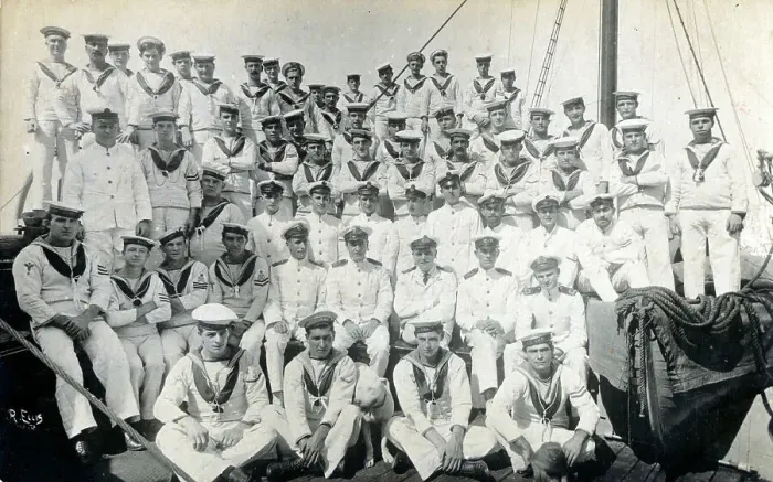 Framed Print : Approximately 60 Royal Navy Crew at Malta Framed Print : Approximately 60 Royal Navy Crew at Malta