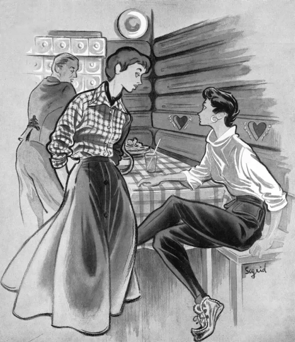 Framed Print : Apres ski fashion 1953 Framed Print : Apres ski fashion 1953
