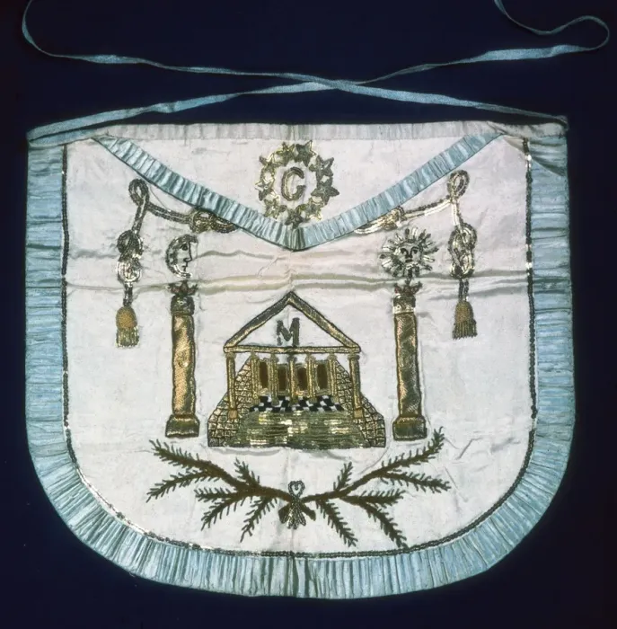 Framed Print : Apron of Master Mason, 19th c. Textiles. FRANCE Framed Print : Apron of Master Mason, 19th c. Textiles. FRANCE