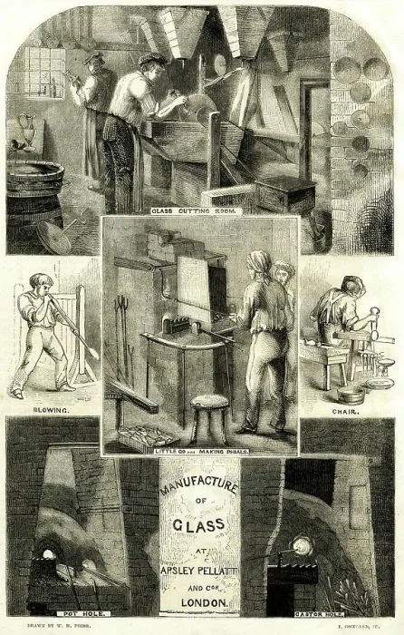 Framed Print : Apsley Pellatt Glass Manufacture, London