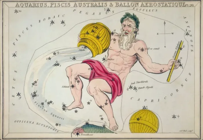 Framed Print : Aquarius, Piscis Australis & Ballon Aerostatique Framed Print : Aquarius, Piscis Australis & Ballon Aerostatique