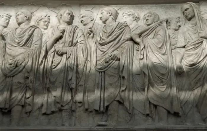 Framed Print : Ara Pacis Augustae. Processional frieze. Detail. Relief. Sou Framed Print : Ara Pacis Augustae. Processional frieze. Detail. Relief. Sou