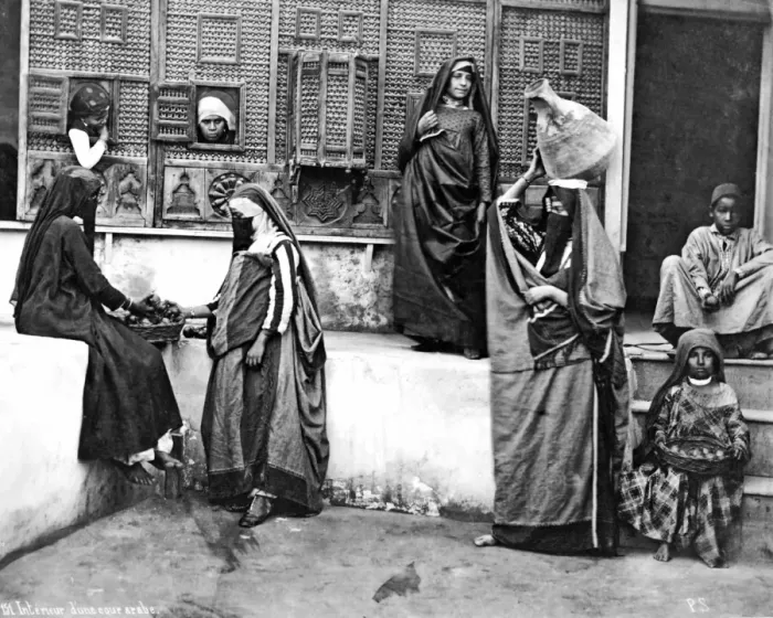 Framed Print : Arab courtyard scene, Egypt Framed Print : Arab courtyard scene, Egypt