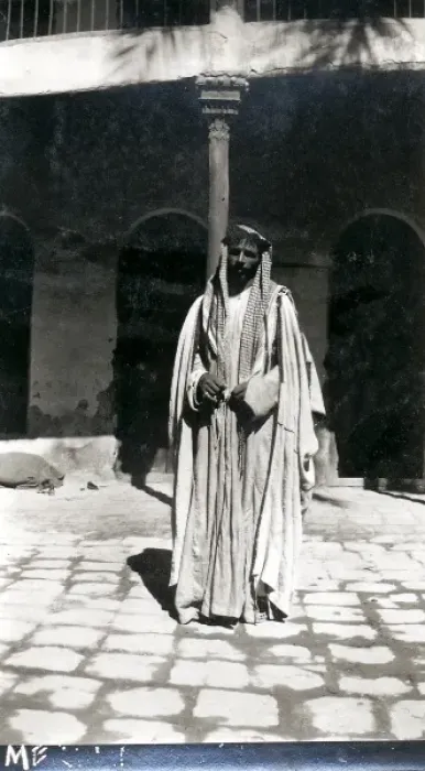 Framed Print : Arab man in a courtyard, Middle East Framed Print : Arab man in a courtyard, Middle East