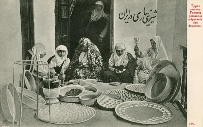 Framed Print : Arab women preparing trays of sweetmeats Framed Print : Arab women preparing trays of sweetmeats