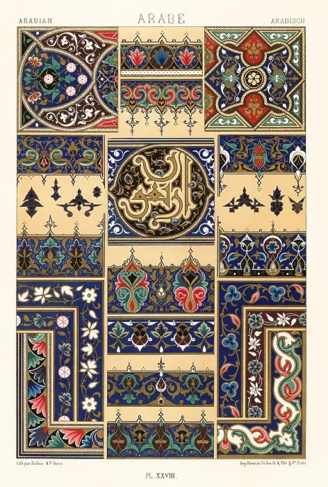 Framed Print : Arabian art: initials from an illuminated manuscript Framed Print : Arabian art: initials from an illuminated manuscript