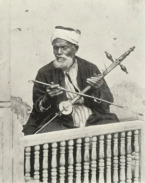 Arabian musician playing the Rababa