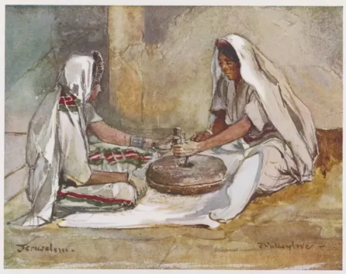 Framed Print : Arabs Grinding Corn 1901 Framed Print : Arabs Grinding Corn 1901