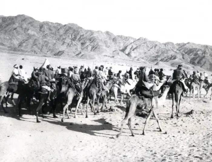 Framed Print : Arabs patrol on the march, Middle East, WW1 Framed Print : Arabs patrol on the march, Middle East, WW1