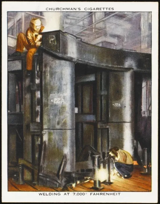 Framed Print : Arc Welding / Cig Card Framed Print : Arc Welding / Cig Card