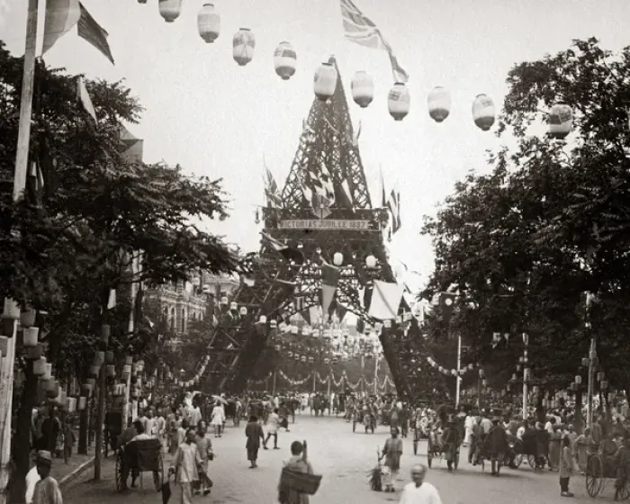 Framed Print : Arch celebrating Queen Victorias Jubiee, 1887, Shanghai, Ch Framed Print : Arch celebrating Queen Victorias Jubiee, 1887, Shanghai, Ch
