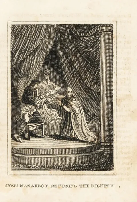 Framed Print : Archbishop Anselm exiled by the English king, 12th century Framed Print : Archbishop Anselm exiled by the English king, 12th century