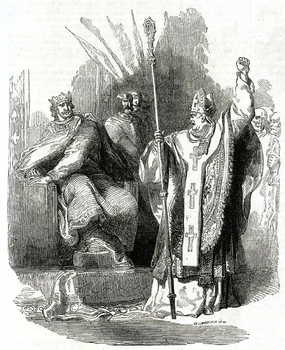 Framed Print : Archbishop of York cursing William the Conqueror Framed Print : Archbishop of York cursing William the Conqueror