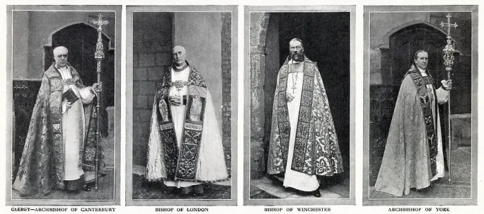 Framed Print : Archbishops & Bishops Robes at Coronation of George V 1911 Framed Print : Archbishops & Bishops Robes at Coronation of George V 1911