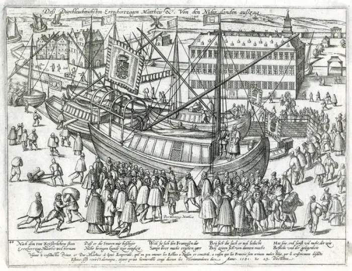 Framed Print : Archduke Matthias leaving the Netherlands Framed Print : Archduke Matthias leaving the Netherlands