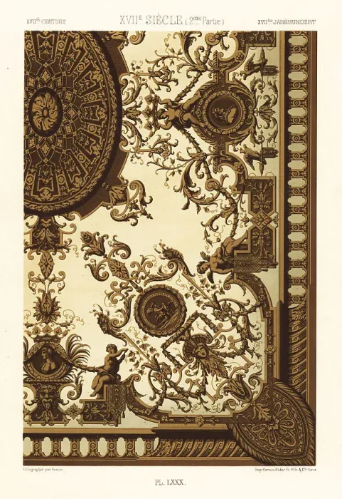 Framed Print : Arched gilded ceiling, 17th century Framed Print : Arched gilded ceiling, 17th century