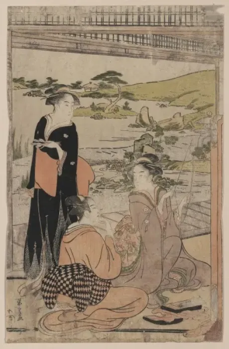 Framed Print : Archery. Print shows three women amusing themselves shooting arrows Framed Print : Archery. Print shows three women amusing themselves shooting arrows