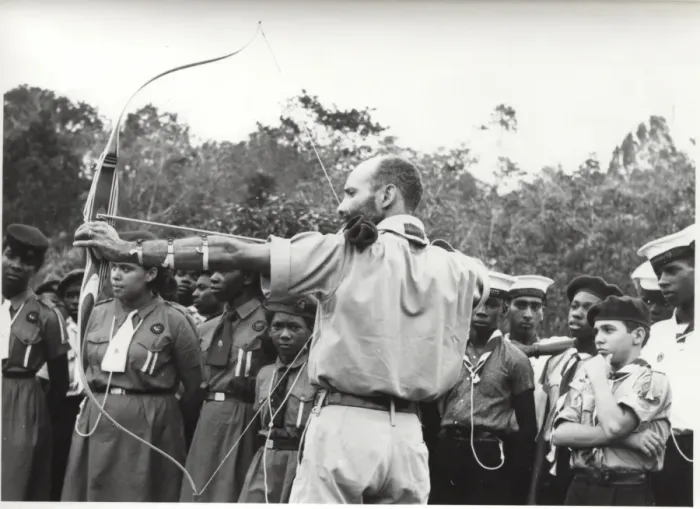 Framed Print : Archery demonstration at combined camp, British Guyana Framed Print : Archery demonstration at combined camp, British Guyana