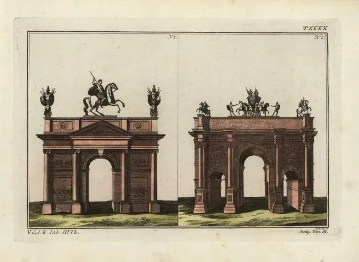 Framed Print : Arches of Triumph of Domitian and of Septimius Severus Framed Print : Arches of Triumph of Domitian and of Septimius Severus