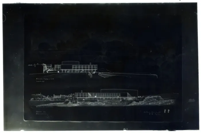 Framed Print : Architects Drawing Negative - Plans for Elevation to Quay Framed Print : Architects Drawing Negative - Plans for Elevation to Quay