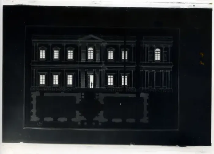 Framed Print : Architects Drawing Negative - Plans for fine building, Coul Framed Print : Architects Drawing Negative - Plans for fine building, Coul