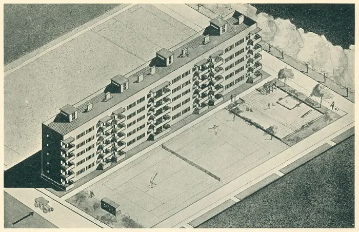 Framed Print : Architectural Drawing, Residential Flats Framed Print : Architectural Drawing, Residential Flats