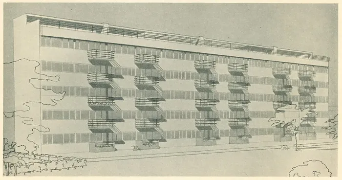 Framed Print : Architectural Perspective, Residential Flats Framed Print : Architectural Perspective, Residential Flats
