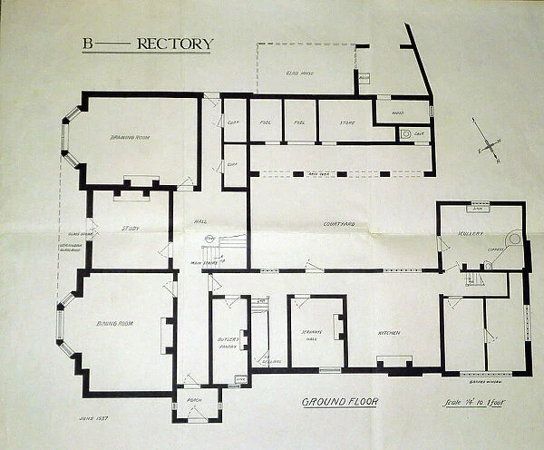 Architectural Plans Of Borley Rectory By Sidney Glanville