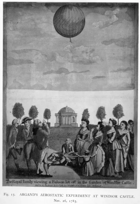 Framed Print : Argands aerostatic experiment at Windsor Castle Framed Print : Argands aerostatic experiment at Windsor Castle