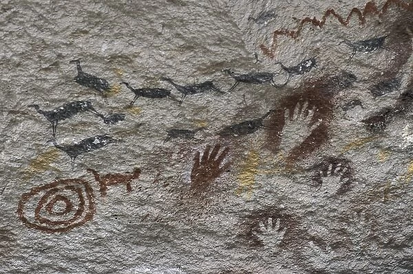 Argentina. Cave of the Hands. Cave paintings