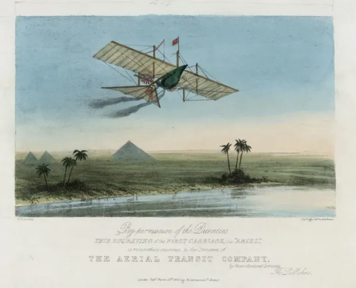 Framed Print : Ariel, the first carriage of the Aerial Transit Company Framed Print : Ariel, the first carriage of the Aerial Transit Company
