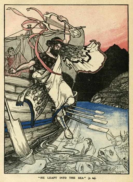 Framed Print : Arion of Methymna leaping into the sea Framed Print : Arion of Methymna leaping into the sea