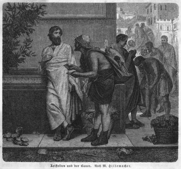 Framed Print : Aristides and the Farmer Framed Print : Aristides and the Farmer