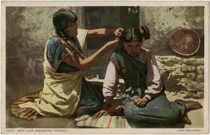 Framed Print : Arizona, USA - Hopi woman and girl Framed Print : Arizona, USA - Hopi woman and girl