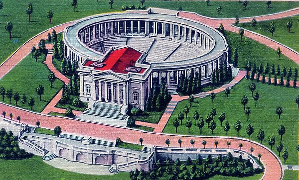 Arlington Memorial Ampitheatre, Virginia. Aerial view