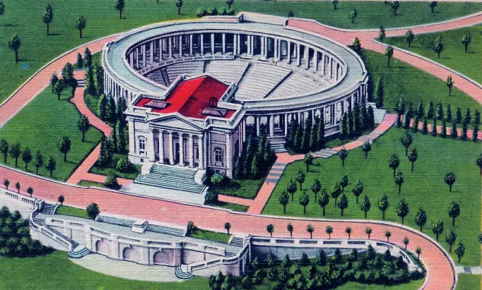 Framed Print : Arlington Memorial Ampitheatre, Virginia. Aerial view Framed Print : Arlington Memorial Ampitheatre, Virginia. Aerial view