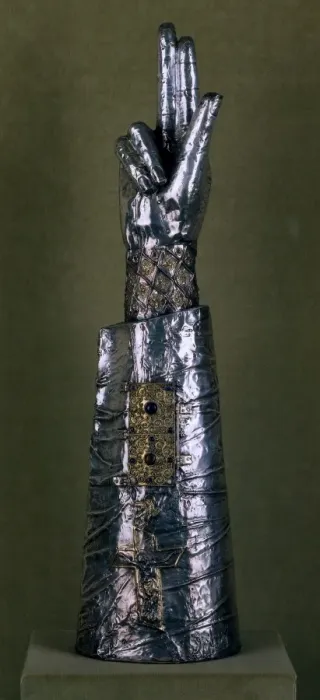 Framed Print : Arm Reliquary of Saint Georges. 14th c. Silver Framed Print : Arm Reliquary of Saint Georges. 14th c. Silver