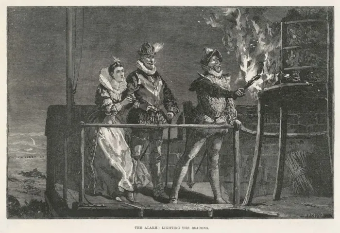Framed Print : ARMADA BEACONS 1588