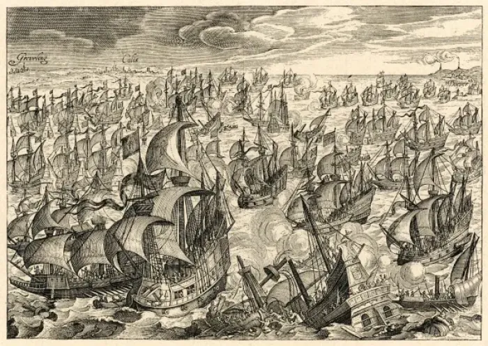 Framed Print : Armada / Spanish Attacked Framed Print : Armada / Spanish Attacked