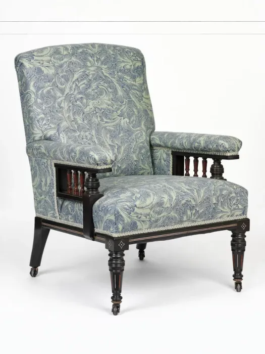 Framed Print : Armchair made from solid ebony, ebony veneers, Framed Print : Armchair made from solid ebony, ebony veneers,