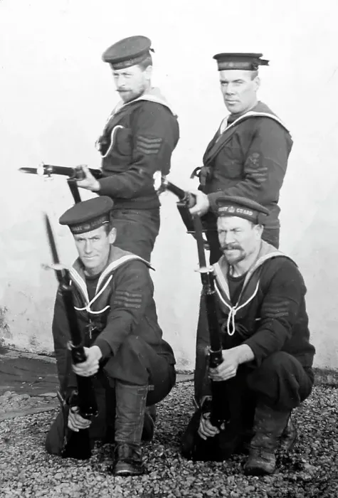 Framed Print : Armed Coastguards, early 1900s Framed Print : Armed Coastguards, early 1900s