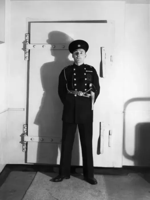 Framed Print : Armed Guard at entrance to Lambeth HQ Control Room Framed Print : Armed Guard at entrance to Lambeth HQ Control Room