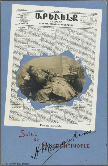 Framed Print : Armenian newspaper - Harem girl photograph Framed Print : Armenian newspaper - Harem girl photograph