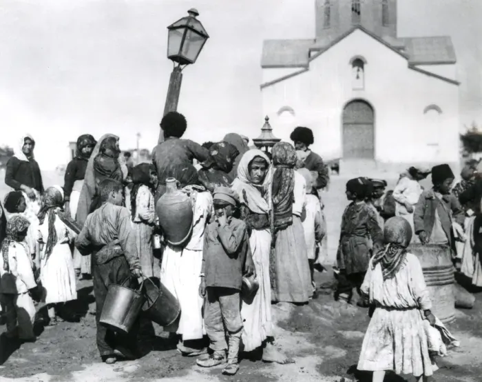 Framed Print : Armenian refugees at Baku, Armenia, WW1