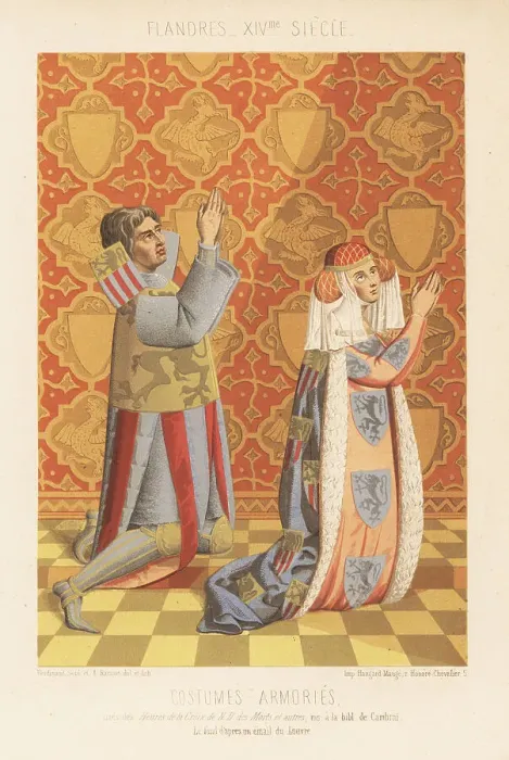 Framed Print : Armorial robes of the 14th century, Flanders Framed Print : Armorial robes of the 14th century, Flanders