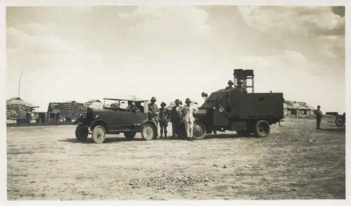 Framed Print : Armoured truck and support vehicle, Middle East Framed Print : Armoured truck and support vehicle, Middle East
