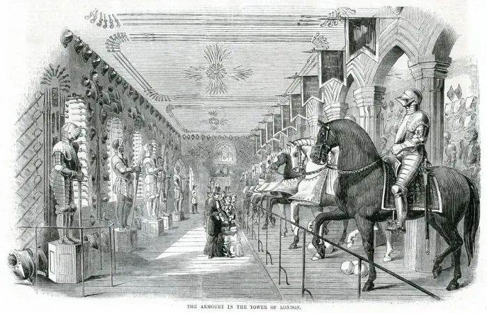Framed Print : Armoury in the Tower of London 1857 Framed Print : Armoury in the Tower of London 1857